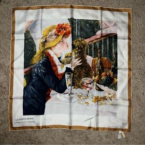 Saks 5th Avenue Spadem Auguste Renoir La Femme Chien 1881 hand rolled Silk Scarf